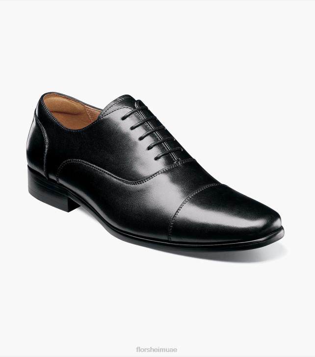 Florsheim رجال بوستينو 1 كاب تو بالمورال أكسفورد 6B6H114 ناعم أسود الأحذية