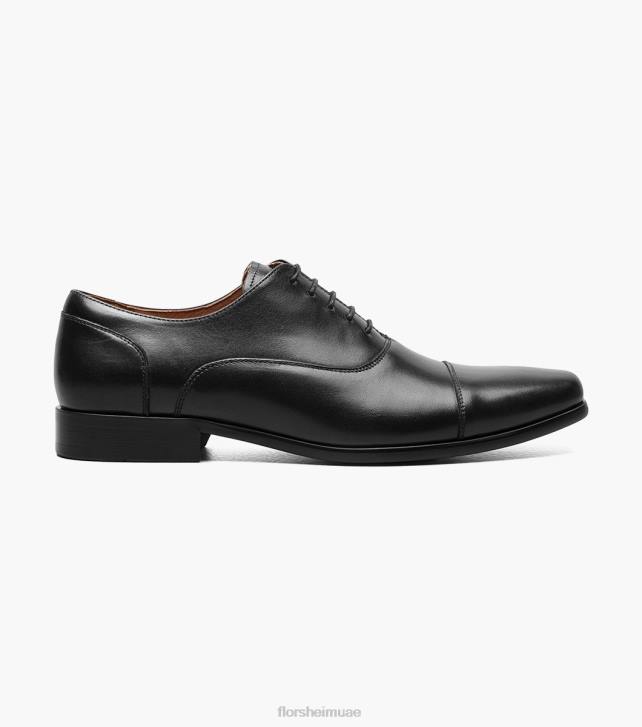Florsheim رجال بوستينو 1 كاب تو بالمورال أكسفورد 6B6H114 ناعم أسود الأحذية