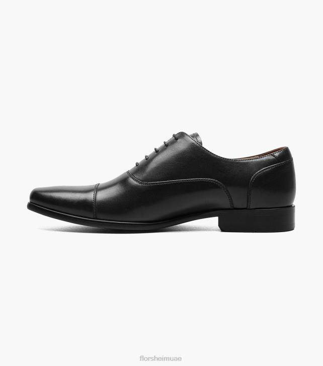 Florsheim رجال بوستينو 1 كاب تو بالمورال أكسفورد 6B6H114 ناعم أسود الأحذية