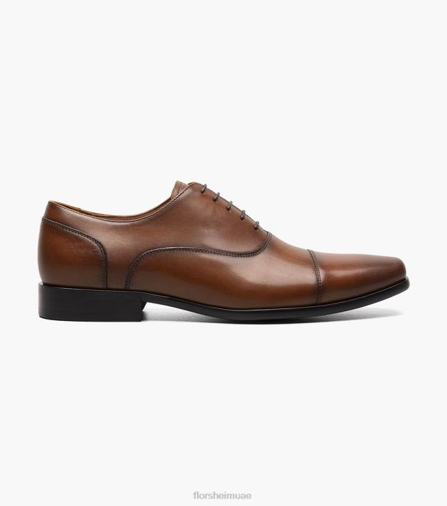 Florsheim رجال بوستينو 1 كاب تو بالمورال أكسفورد 6B6H115 كونياك ناعم الأحذية