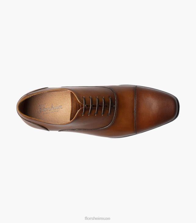 Florsheim رجال بوستينو 1 كاب تو بالمورال أكسفورد 6B6H115 كونياك ناعم الأحذية