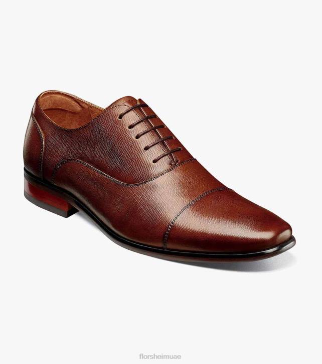 Florsheim رجال بوستينو 1 كاب تو بالمورال أكسفورد 6B6H117 كونياك الأحذية