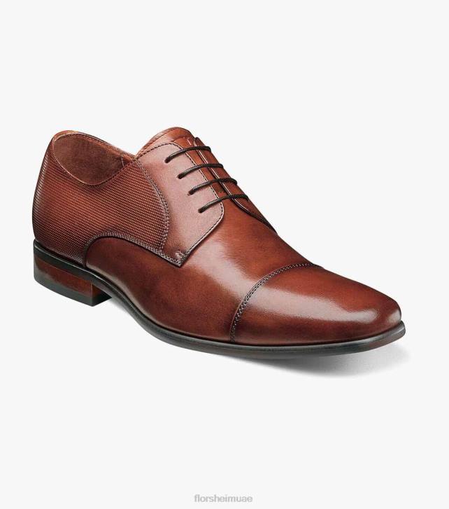 Florsheim رجال بوستينو 1 كاب تو أكسفورد 6B6H119 كونياك الأحذية
