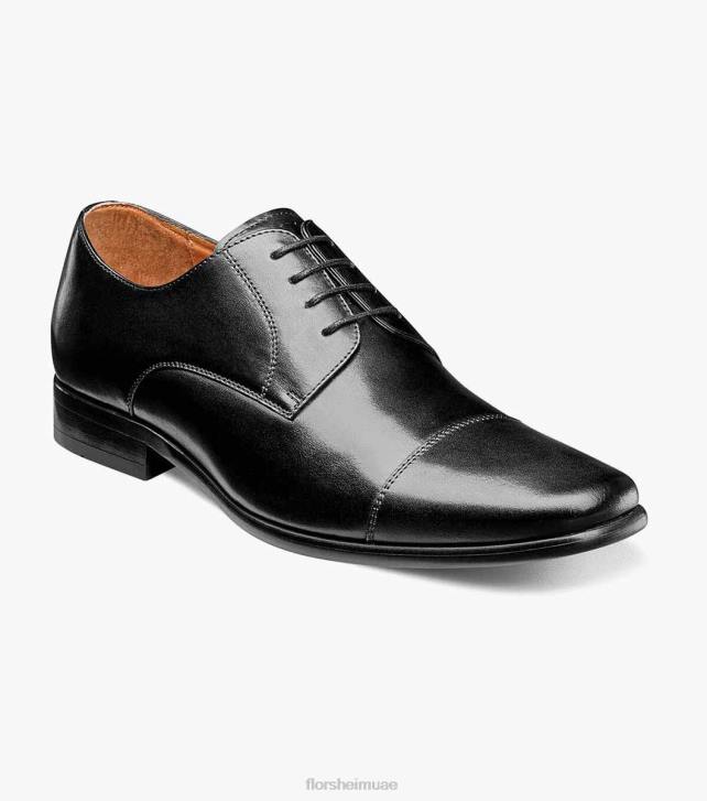 Florsheim رجال بوستينو 1 كاب تو أكسفورد 6B6H121 ناعم أسود الأحذية