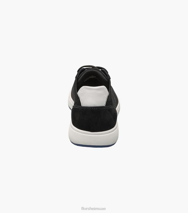 Florsheim رجال سرقة 1 حذاء رياضي متماسكة 6 عيون من الدانتيل إلى إصبع القدم 6B6H20 أسود / أبيض الأحذية