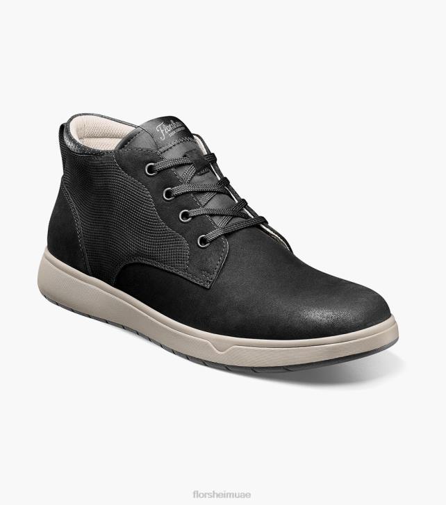 Florsheim رجال سرقة 2 اصبع القدم عادي التمهيد chukka 6B6H30 nubuck الأسود الأحذية