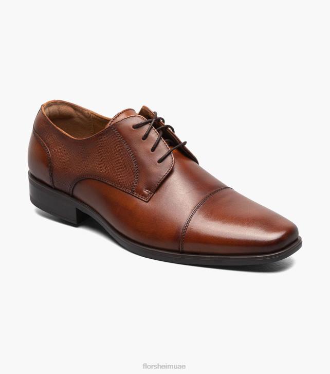 Florsheim رجال جاكسون كاب اصبع القدم أكسفورد 6B6H151 كونياك الأحذية