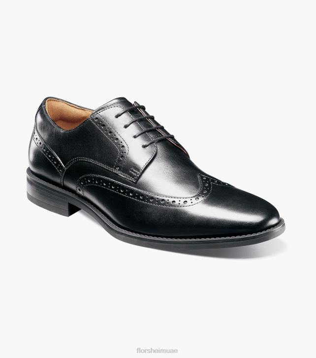 Florsheim رجال أكسفورد وينج تيب سانتوتشي 6B6H160 أسود الأحذية