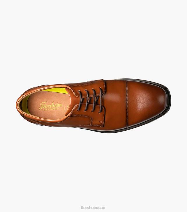 Florsheim رجال توقعات للماء غطاء اصبع القدم أكسفورد 6B6H207 كونياك الأحذية
