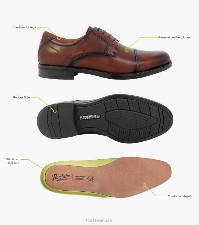 Florsheim رجال مركز كاب تو أكسفورد 6B6H286 كونياك الأحذية