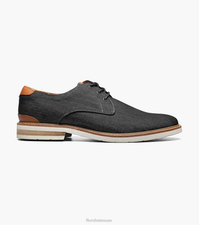 Florsheim رجال قماش المرتفعات سهل اصبع القدم أكسفورد 6B6H322 أسود الأحذية