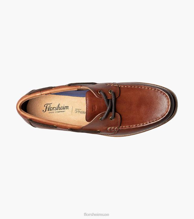 Florsheim رجال أتلانتيك موك اصبع القدم حذاء قارب 6B6H326 كونياك الأحذية