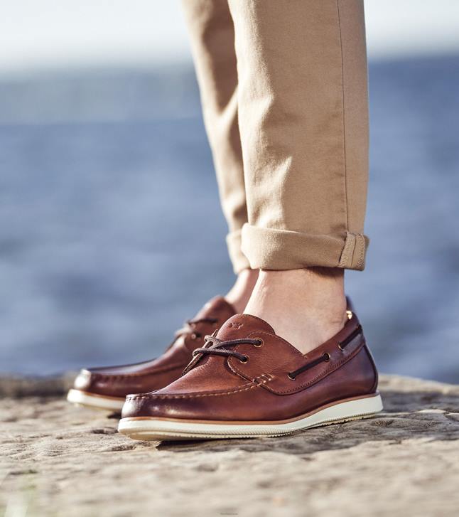 Florsheim رجال أتلانتيك موك اصبع القدم حذاء قارب 6B6H326 كونياك الأحذية