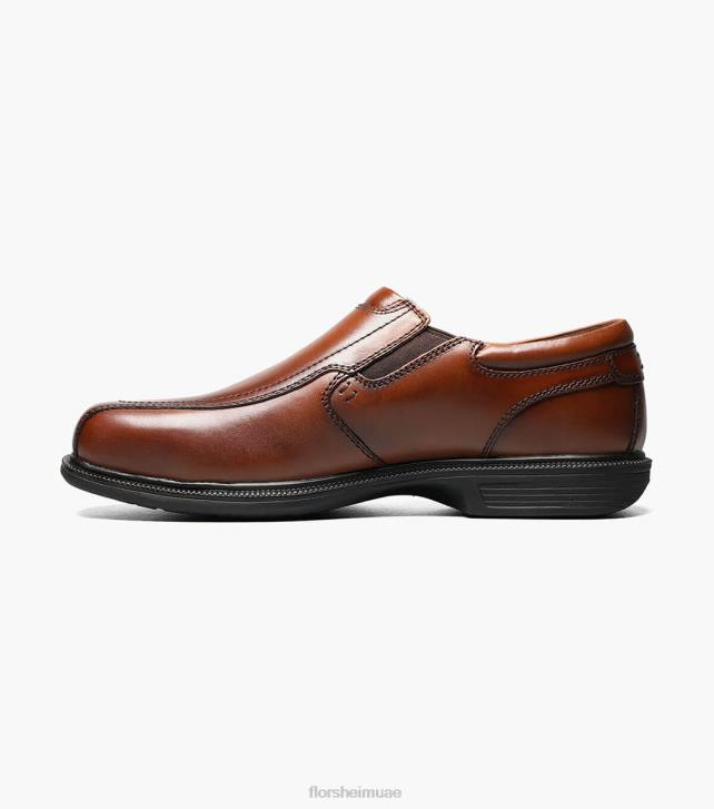 Florsheim رجال عمل كورونيس الصلب اصبع القدم الدراجة الانزلاق على 6B6H411 بني الأحذية