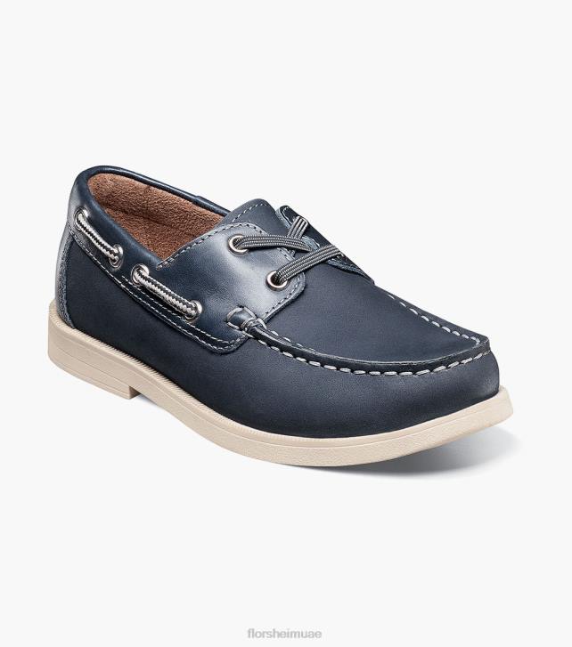 Florsheim أطفال الكروكيه الابن. حذاء قارب موك 6B6H425 nubuck البحرية الأحذية