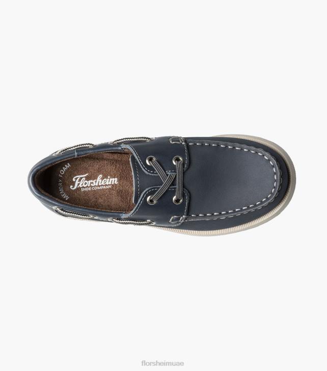 Florsheim أطفال الكروكيه الابن. حذاء قارب موك 6B6H425 nubuck البحرية الأحذية