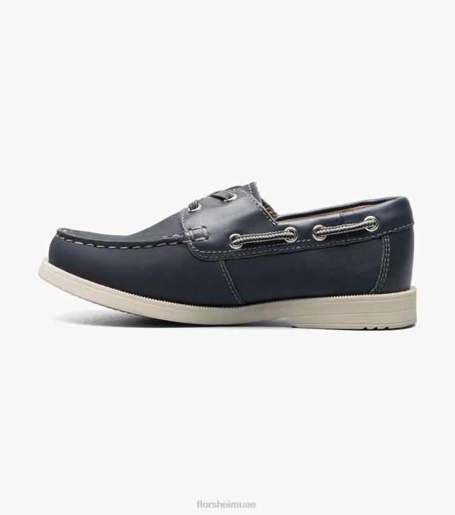 Florsheim أطفال الكروكيه الابن. حذاء قارب موك 6B6H425 nubuck البحرية الأحذية