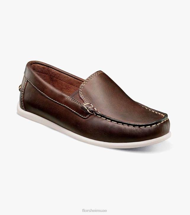 Florsheim أطفال جاسبر الابن. حذاء مسطح اصبع القدم البندقية 6B6H430 الفصل البني الأحذية