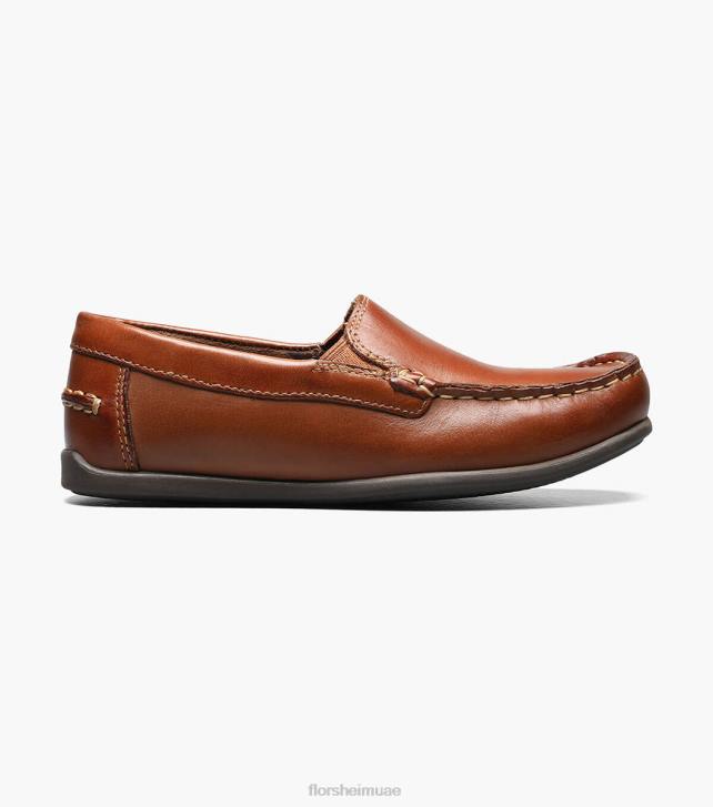 Florsheim أطفال جاسبر الابن. حذاء مسطح اصبع القدم البندقية 6B6H432 سرج تان الأحذية