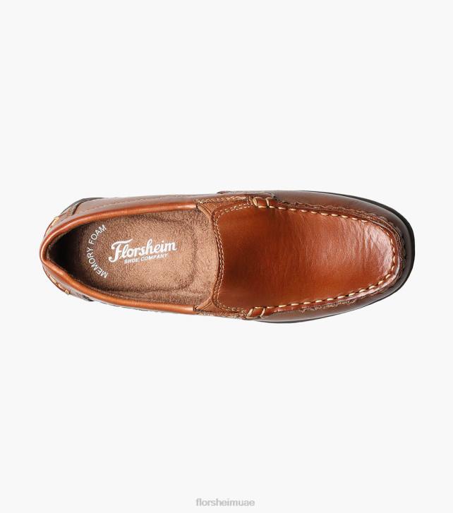 Florsheim أطفال جاسبر الابن. حذاء مسطح اصبع القدم البندقية 6B6H432 سرج تان الأحذية