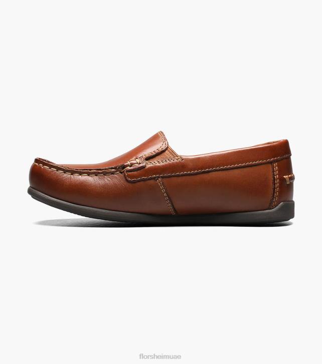 Florsheim أطفال جاسبر الابن. حذاء مسطح اصبع القدم البندقية 6B6H432 سرج تان الأحذية