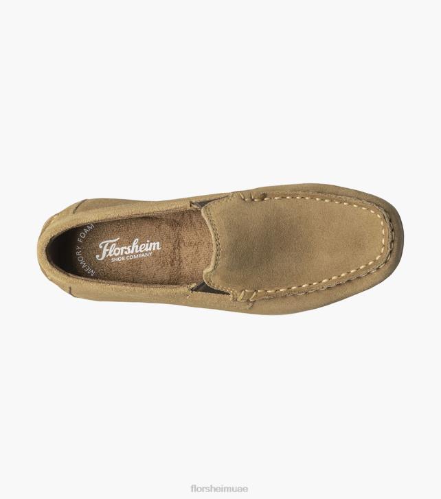 Florsheim أطفال جاسبر الابن. حذاء مسطح اصبع القدم البندقية 6B6H433 الكاكي الأحذية