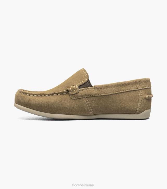 Florsheim أطفال جاسبر الابن. حذاء مسطح اصبع القدم البندقية 6B6H433 الكاكي الأحذية
