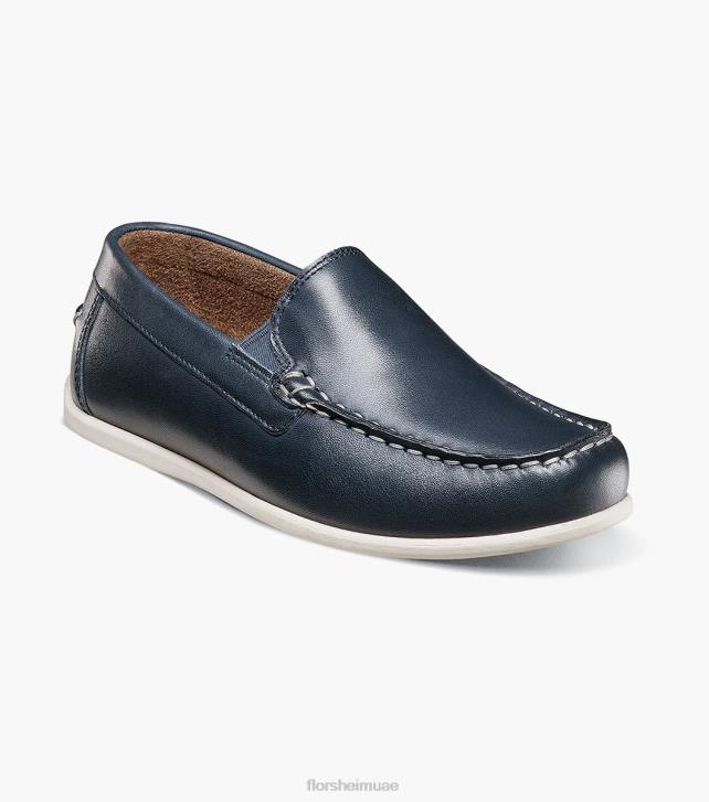 Florsheim أطفال جاسبر الابن. حذاء مسطح اصبع القدم البندقية 6B6H434 القوات البحرية الأحذية