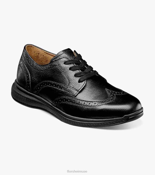Florsheim أطفال بحيرات عظيمة الابن. أكسفورد طائر الجناح 6B6H443 أسود الأحذية