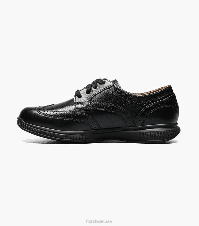 Florsheim أطفال بحيرات عظيمة الابن. أكسفورد طائر الجناح 6B6H443 أسود الأحذية