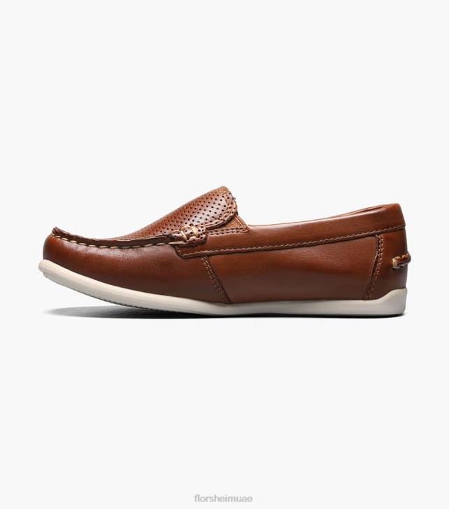 Florsheim أطفال جاسبر بيرف جونيور. حذاء مسطح اصبع القدم البندقية 6B6H467 سرج تان الأحذية