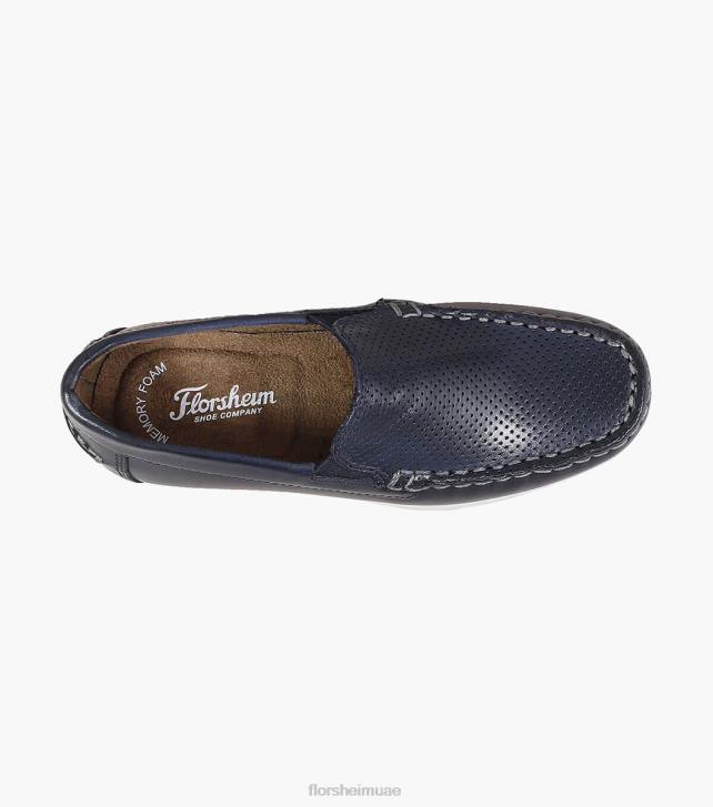 Florsheim أطفال جاسبر بيرف جونيور. حذاء مسطح اصبع القدم البندقية 6B6H468 القوات البحرية الأحذية