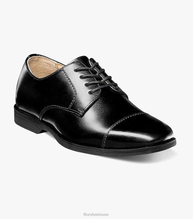 Florsheim أطفال تكشف الابن. أكسفورد كاب تو 6B6H471 أسود الأحذية