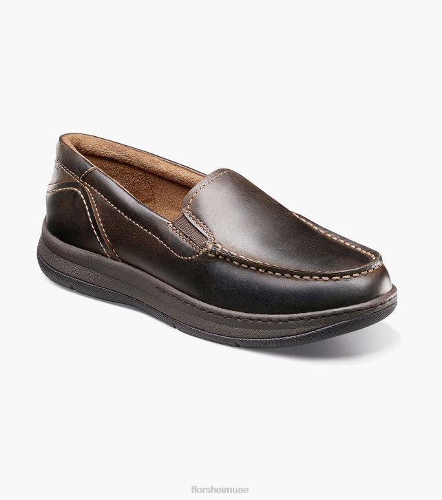 Florsheim أطفال الابن المركزي. حذاء مسطح اصبع القدم البندقية 6B6H479 الفصل البني الأحذية