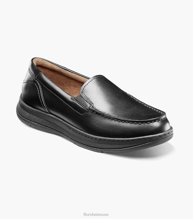 Florsheim أطفال الابن المركزي. حذاء مسطح اصبع القدم البندقية 6B6H480 أسود الأحذية