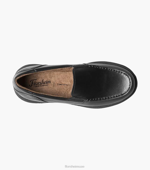 Florsheim أطفال الابن المركزي. حذاء مسطح اصبع القدم البندقية 6B6H480 أسود الأحذية