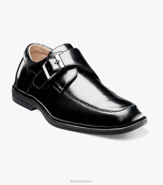 Florsheim أطفال تكشف الابن. موك حزام اصبع القدم الراهب أكسفورد 6B6H485 أسود الأحذية