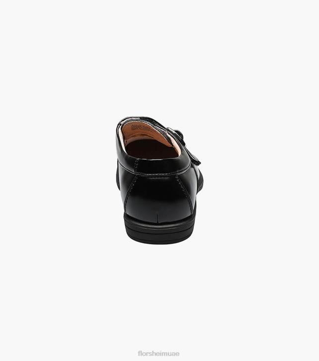 Florsheim أطفال تكشف الابن. موك حزام اصبع القدم الراهب أكسفورد 6B6H485 أسود الأحذية