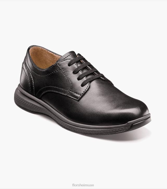 Florsheim أطفال بحيرات عظيمة الابن. سهل اصبع القدم أكسفورد 6B6H503 أسود الأحذية