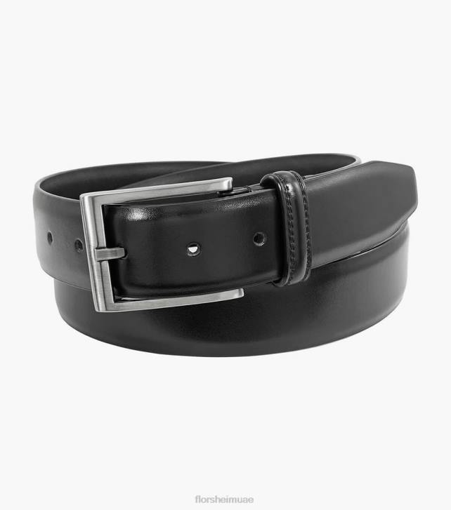 Florsheim للجنسين اللون القرمزي حزام جلد طبيعي 6B6H520 أسود مُكَمِّلات