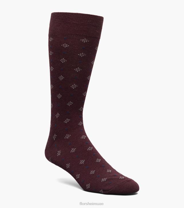 Florsheim للجنسين الماس فستان طاقم دوبي الجوارب 6B6H594 بورجوندي مُكَمِّلات
