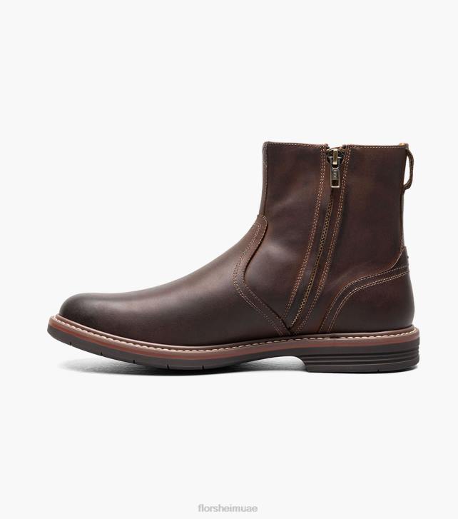 Florsheim رجال نوروالك سهل اصبع القدم التمهيد الجانب البريدي 6B6H59 الفصل البني الأحذية