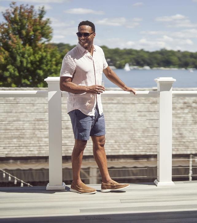 Florsheim رجال هامبتونز موك اصبع القدم البندقية متعطل 6B6H5 تان سويدي الأحذية