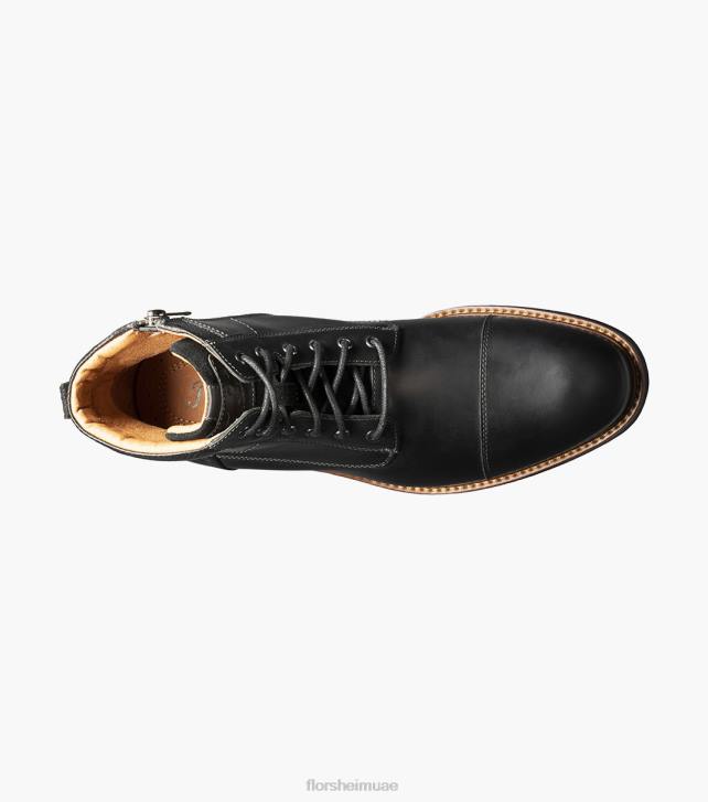 Florsheim رجال الشاليه كاب اصبع القدم الحذاء الدانتيل 6B6H74 الفصل الأسود الأحذية