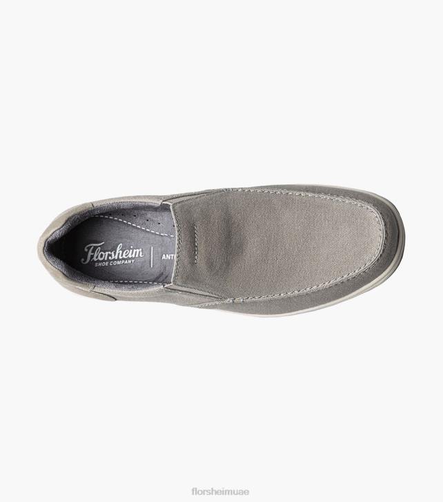 Florsheim رجال زلة مقدمة من قماش الكانفاس على ضفاف البحيرة 6B6H8 رمادي الأحذية