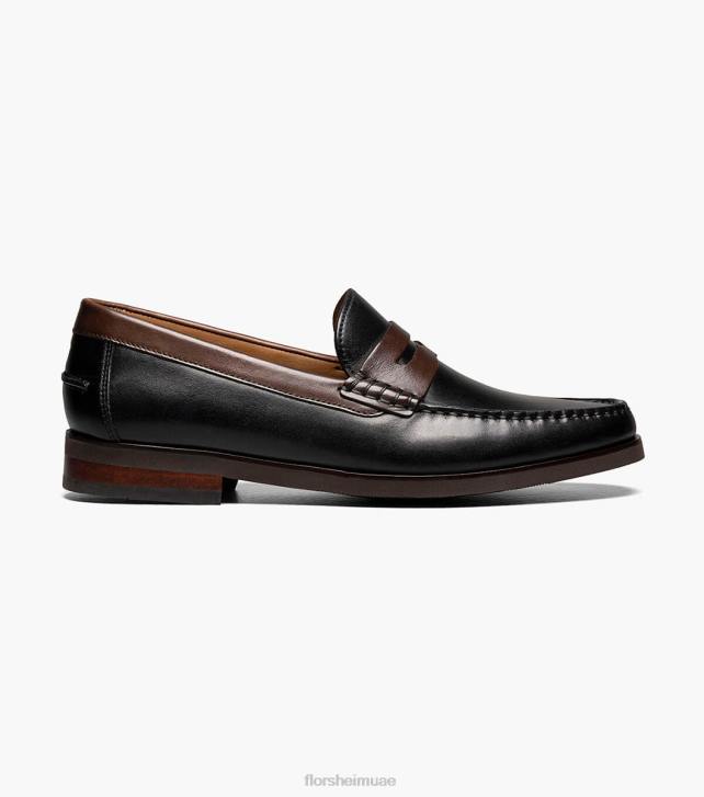 Florsheim رجال berkley flex moc تو بيني متعطل 6B6H179 أسود وبني الأحذية