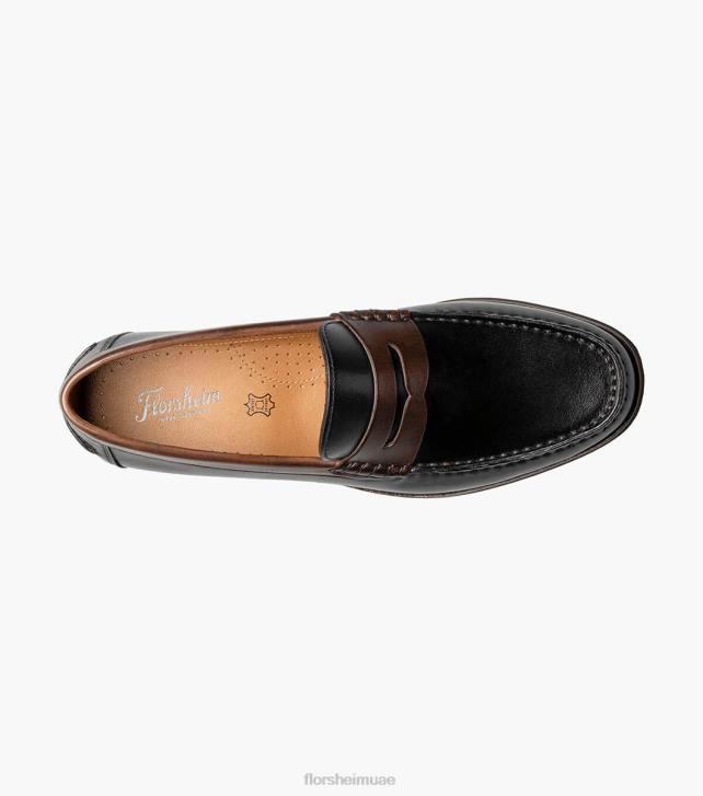 Florsheim رجال berkley flex moc تو بيني متعطل 6B6H179 أسود وبني الأحذية