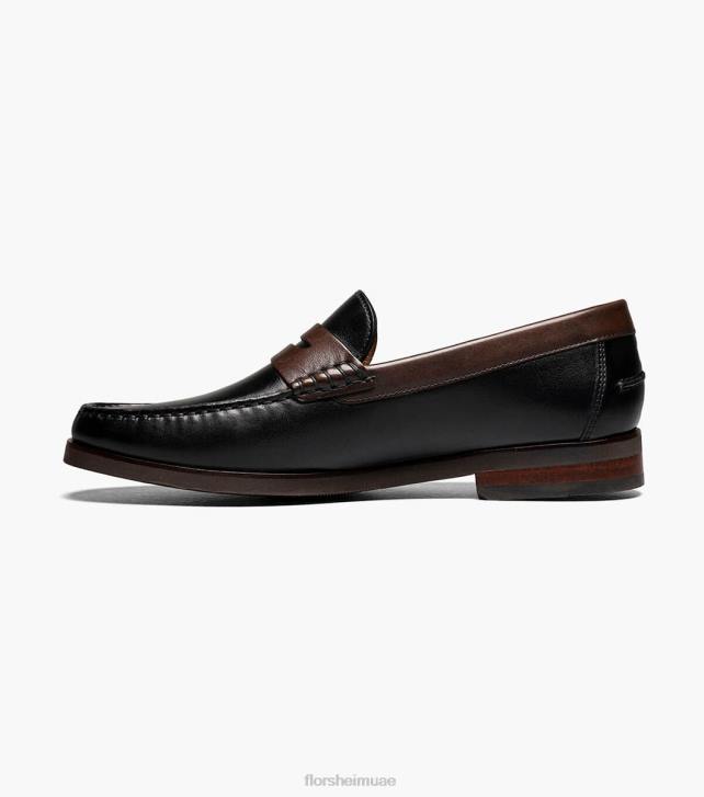 Florsheim رجال berkley flex moc تو بيني متعطل 6B6H179 أسود وبني الأحذية