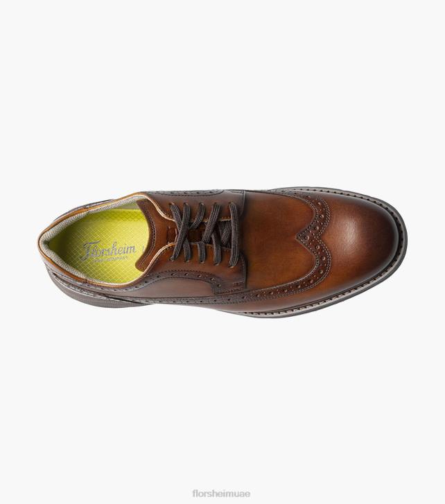 Florsheim رجال frenzi wingtip أكسفورد 6B6H40 كونياك الأحذية