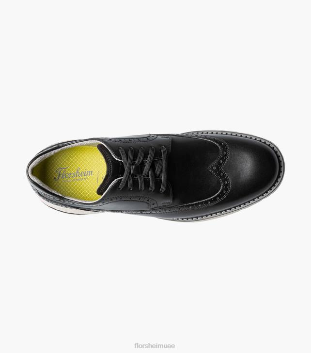 Florsheim رجال frenzi wingtip أكسفورد 6B6H41 أسود الأحذية